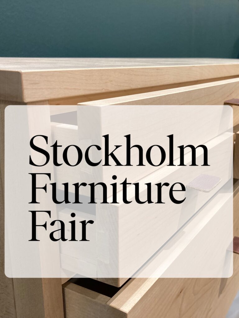 skänk med överlagd text om stockholm furniture fair